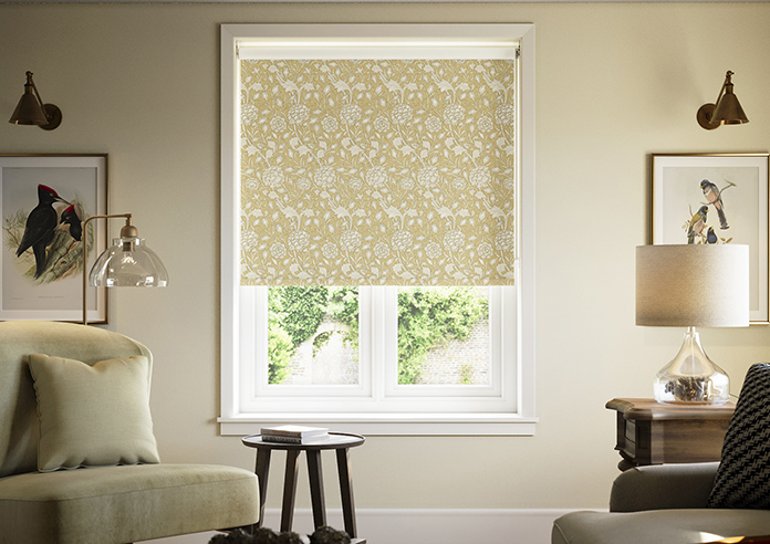 William Morris At Home Wild Tulip, Ochre - Roller Blind - Image 3